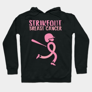 Baseball Strike out Breast Cancer Hoodie